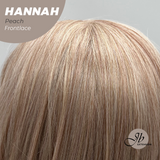 JBEXTENSION 20 Inches Peach Pre-Cut Frontlace Glueless Wig with Bangs HANNAH PEACH