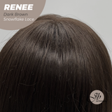 JBEXTENSION 21 Inches Dark Brown Pre-Cut T Part Snowflake Lace Frontlace Glueless Wig RENEE DARK BROWN【BENDY EAR TABS】