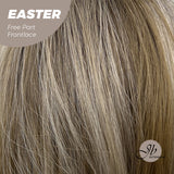 JBEXTENSION 25 Inches Mix Blonde Curly Free Part Pre-Cut Frontlace Wig EASTER