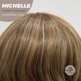 JBEXTENSION 10 Inches Cream Caramel Pre-Cut Side Part Snowflake Lace Frontlace Glueless Wig MICHELLE CREAM CARAMEL【BENDY EAR TABS】