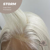 JBEXTENSION 30 Inches White Extra Long Straight Lace Front Wig.Pre Plucked 6*14 HD Transparent Lace Frontal Wig STORM