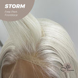 JBEXTENSION 30 Inches White Extra Long Straight Lace Front Wig.Pre Plucked 6*14 HD Transparent Lace Frontal Glueless Wig STORM