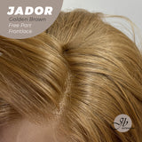 JBEXTENSION 10 Inches Golden Brown Curly Lace Front Wig.Pre Plucked 13*3 HD Transparent Lace Frontal Handmade Futura Fiber Swiss Lace Synthetic Fiber Wig JADOR GOLDEN BROWN