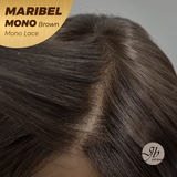 JBEXTENSION MARIBEL MONO Full Monofilament Wig 16 Inches Brown Wave Mono Lace Wig With Anti-slip Silicone Strips Glueless Wig MARIBEL MONO BROWN