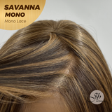 [PRE-ORDER] JBEXTENSION SAVANNA MONO Full Monofilament Wig 16 Inches Brown With Highlight Wave Mono Lace Wig With Anti-slip Silicone Strips Glueless Wig SAVANNA MONO