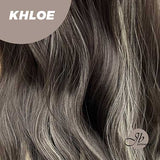 JBEXTENSION 26 Inches Body Wave Natural Black With Blonde Highlight Hair With Full Bangs Wig KHLOE