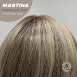[PRE-ORDER] JBEXTENSION 17 Inches Wave Champagne Gold Pre-Cut Side Part Snowflake Lace Frontlace Glueless Wig MARTINA CHAMPAGNE GOLD【BENDY EAR TABS】