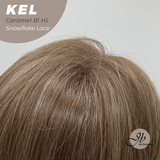 JBEXTENSION 22 Inches Caramel Blonde Highlight Pre-Cut Snowflake Lace Frontlace Glueless Wig KEL CARAMEL BLONDE HIGHLIGHT【PERMATEASE】【BENDY EAR TABS】