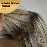 JBEXTENSION MANDARENNA MONO Full Monofilament Handmade Full Lace Full Hand Tied Wig 8 Inches Dark Blonde Mono Lace Handmade Futura Fiber Wig With Anti-slip Silicone Strips Glueless Wig MANDARENNA MONO