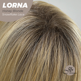 JBEXTENSION 18 Inches Honey Blonde Curly Pre-Cut Snowflake Lace Frontlace Glueless Wig LORNA SNOWFLAKE HONEY BLONDE【PERMATEASE】【BENDY EAR TABS】