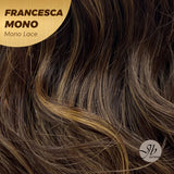 JBEXTENSION FRANCESCA MONO Full Monofilament Wig 15 Inches Brown With Highlight Curly Full Mono Lace Glueless Wig FRANCESCA MONO