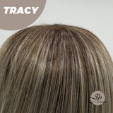 JBEXTENSION 14 Inches Mix Blonde with Dark Root Women Fashion Full Machine Wig TRACY【PERMATEASE】