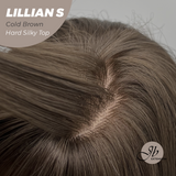 JBEXTENSION 22 Inches Scalpiana Cold Brown Curly 3.5X4 Hard Silky Top Natural Scalp Effect Wig LILLIAN S COLD BROWN