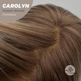 JBEXTENSION 26 Inches Straight Pinkish Blonde Highlight Pre-Cut Frontlace Glueless Wig CAROLYN