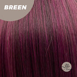 JBEXTENSION 22 Inches Nature Straight Fushia Color Wig With Bangs BREEN