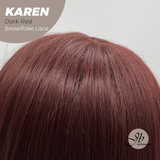JBEXTENSION 18 Inches Dark Red Pre-Cut T Part Snowflake Lace Frontlace Glueless Wig KAREN DARK RED【BENDY EAR TABS】