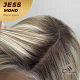 JBEXTENSION JESS MONO Monofilament Handmade Wig 6X5 Full Monofilament Hand Tied Top Wig 10 Inches Blonde Mono Lace Wig With Anti-slip Silicone Strips Glueless Wig JESS MONO【BENDY EAR TABS】