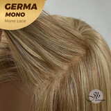 JBEXTENSION GERMA MONO Full Monofilament Handmade Full Lace Full Hand Tied Wig 14 Inches Honey Blonde Mono Lace Handmade Futura Fiber Wig Glueless Wig GERMA MONO