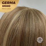 JBEXTENSION GERMA MONO Full Monofilament Handmade Full Lace Full Hand Tied Wig 14 Inches Honey Blonde Mono Lace Handmade Futura Fiber Wig Glueless Wig GERMA MONO