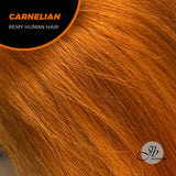 JBEXTENSION GEMSTONE COLLECTION 12 Inches Real Human Hair Copper Bob Cut Free Parting Wig CARNELIAN