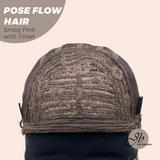 JBEXTENSION 18 Inches Smog Pink with Tinsel Headband Wig POSE FLOW HAIR - SMOG PINK WITH TINSEL
