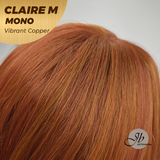 HOT OF SEASON -  CLAIRE MONO VIBRANT COPPER Partial Monofilament Wig 22 Inches Vibrant Copper Partial Mono Lace Glueless Wig Claire Mono Vibrant Copper