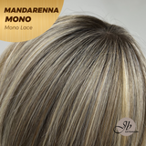 JBEXTENSION MANDARENNA MONO Full Monofilament Handmade Full Lace Full Hand Tied Wig 8 Inches Dark Blonde Mono Lace Handmade Futura Fiber Wig With Anti-slip Silicone Strips Glueless Wig MANDARENNA MONO