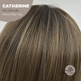 JBEXTENSION 25 Inches Mix Blonde Wolf Cut 3.5X4 Hard Silky Top Natural Scalp Effect Wig With Bangs CATHERINE MIX BLONDE