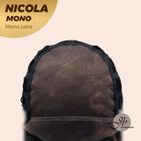 JBEXTENSION NICOLA MONO Monofilament Handmade Wig 6X5 Full Monofilament Hand Tied Top Wig 14 Inches Salt and Pepper Mono Lace Wig Glueless Wig NICOLA MONO【BENDY EAR TABS】