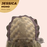 JBEXTENSION JESSICA MONO Full Monofilament Wig 17 Inches Grey Blonde Color Full Mono Lace Wig JESSICA MONO