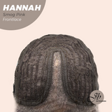 JBEXTENSION 20 Inches Smog Pink Pre-Cut Frontlace Glueless Wig with Bangs HANNAH SMOG PINK