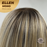 JBEXTENSION ELLEN MONO Full Monofilament Handmade Full Lace Full Hand Tied Wig 12 Inches Blonde Mono Lace Handmade Futura Fiber Wig Glueless Wig ELLEN MONO