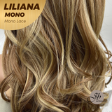 JBEXTENSION LILIANA MONO Full Monofilament Handmade Full Lace Full Hand Tied Wig 18 Inches Honey Blonde Mono Lace Handmade Futura Fiber Wig Glueless Wig LILIANA MONO