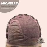 JBEXTENSION 10 Inches Cream Caramel Pre-Cut Side Part Snowflake Lace Frontlace Glueless Wig MICHELLE CREAM CARAMEL【BENDY EAR TABS】