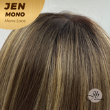 [PRE-ORDER] HOT OF SEASON -JBEXTENSION JEN MONO Monofilament Handmade Wig 6X5 Full Monofilament Hand Tied Top Wig 18 Inches Hazelnut Blonde Highlight Mono Lace Wig With Anti-slip Silicone Strips Glueless Wig JEN MONO