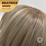 JBEXTENSION BEATRICE MONO Monofilament Handmade Wig 6X5 Full Monofilament Hand Tied Top Wig 17 Inches Golden Blonde Mono Lace Wig Glueless Wig BEATRICE MONO