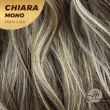 JBEXTENSION CHIARA MONO Full Monofilament Wig 18 Inches Brown With Highlight Wave Full Mono Lace Glueless Wig CHIARA MONO