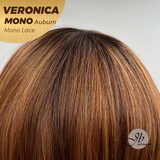 JBEXTENSION VERONICA MONO Full Monofilament Wig 12 Inches Auburn Wave Mono Lace Wig With Anti-slip Silicone Strips Glueless Wig VERONICA MONO AUBURN