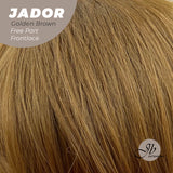 JBEXTENSION 10 Inches Golden Brown Curly Lace Front Wig.Pre Plucked 13*3 HD Transparent Lace Frontal Handmade Futura Fiber Swiss Lace Synthetic Fiber Wig JADOR GOLDEN BROWN