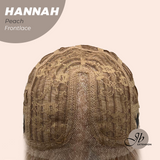 JBEXTENSION 20 Inches Peach Pre-Cut Frontlace Glueless Wig with Bangs HANNAH PEACH