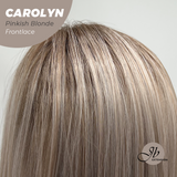 JBEXTENSION 26 Inches Straight Pinkish Blonde Highlight Pre-Cut Frontlace Glueless Wig CAROLYN
