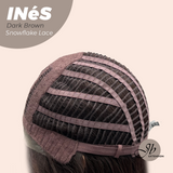 JBEXTENSION 22 Inches Dark Brown Pre-Cut Snowflake Lace Frontlace Glueless Wig INéS DARK BROWN【PERMATEASE】