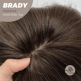 JBEXTENSION 12 Inches Scalpiana Wave Hazelnut 3.5X4 Hard Silky Top Natural Scalp Effect Wig with Bang BRADY HAZELNUT
