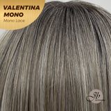 JBEXTENSION VALENTINA MONO Full Monofilament Wig 12 Inches Ombre Brown Full Mono Lace Wig VALENTINA MONO