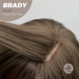 JBEXTENSION 12 Inches Scalpiana Wave Brown 3.5X4 Hard Silky Top Natural Scalp Effect Wig with Bang BRADY BROWN