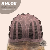 [PRE-ORDER] JBEXTENSION 12 Inches Bob Cut Bright Hazelnut Pre-Cut Snowflake Lace Frontlace Glueless Wig KHLOE BRIGHT HAZELNUT【PERMATEASE】