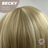 JBEXTENSION 28 Inches Blonde Curly Fiber X, Tangle Less Pre-Cut Free Part Frontlae Glueless Wig BECKY