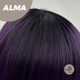 JBEXTENSION 26 Inches Dark Purple Straight Wig With Bangs ALMA