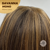 [PRE-ORDER] JBEXTENSION SAVANNA MONO Full Monofilament Wig 16 Inches Brown With Highlight Wave Mono Lace Wig With Anti-slip Silicone Strips Glueless Wig SAVANNA MONO