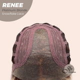 JBEXTENSION 21 Inches Platinum Blonde Pre-Cut T Part Snowflake Lace Frontlace Glueless Wig RENEE PLATINUM BLONDE【BENDY EAR TABS】